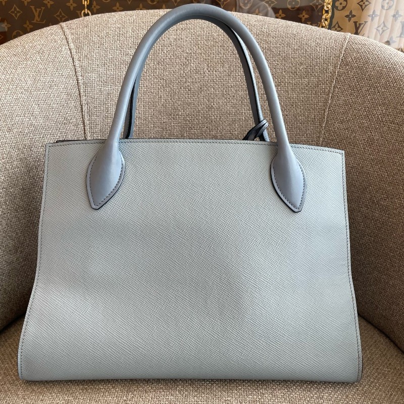 PRADA普拉達 Monochrome 霧霾藍托特包 底長約33cm-1