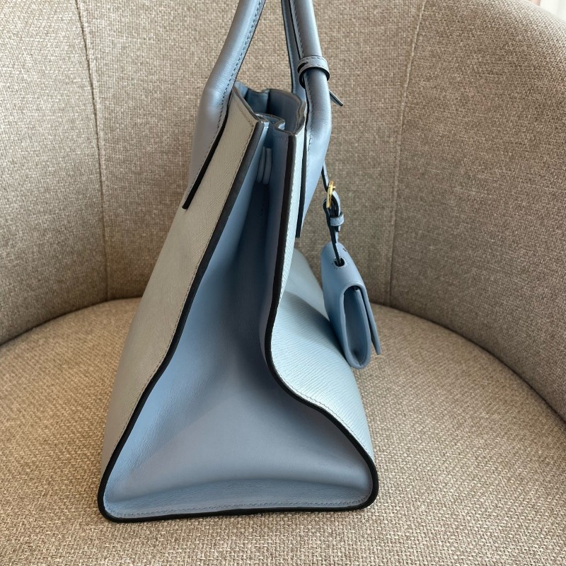 PRADA普拉達 Monochrome 霧霾藍托特包 底長約33cm-3