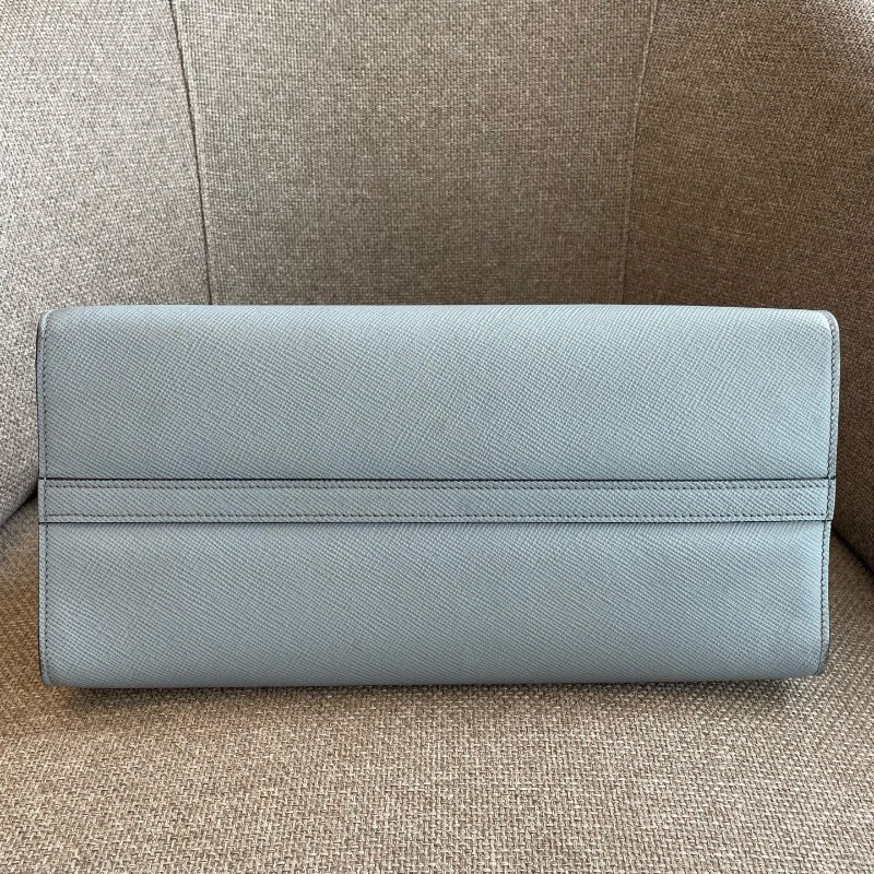 PRADA普拉達 Monochrome 霧霾藍托特包 底長約33cm-4