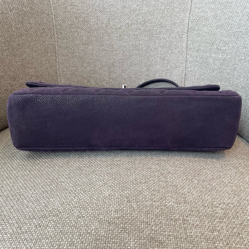 CHANEL 香奈兒 Lady pearly幻彩紫荔枝紋牛皮銀扣鏈條包肩背包 16開 底長約33cm-6