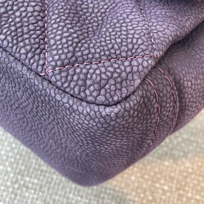 CHANEL 香奈兒 Lady pearly幻彩紫荔枝紋牛皮銀扣鏈條包肩背包 16開 底長約33cm-7