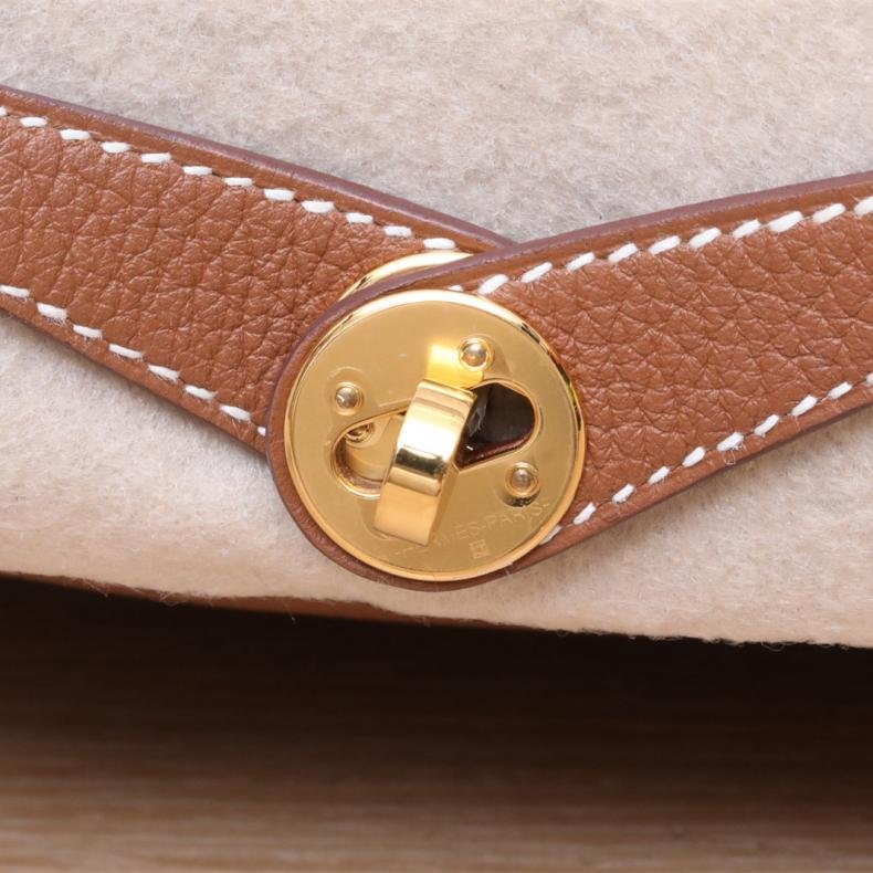 Lindy Mini 37金棕色 TC皮 W刻 金釦-5