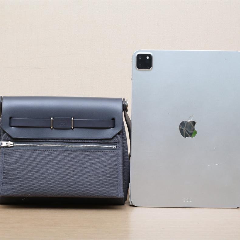 Herbag Zip 20 帆布拼牛皮 85石板灰 帆布/Hunter 牛皮 W刻 銀扣-1