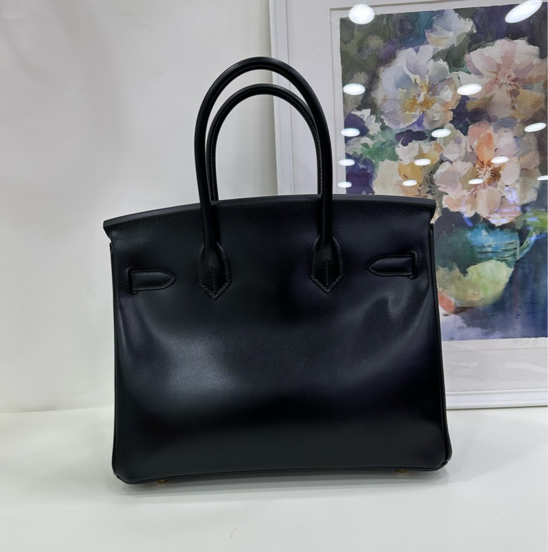 Hermes 愛馬仕 birkin30黑金 box皮 W刻 閒置 有購證-2