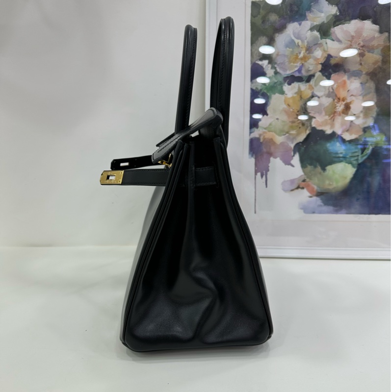 Hermes 愛馬仕 birkin30黑金 box皮 W刻 閒置 有購證-4