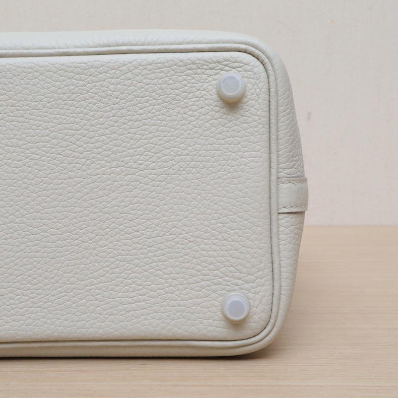 Picotin 18 菜籃子 8L冰川白 TC皮 B刻 金扣-3