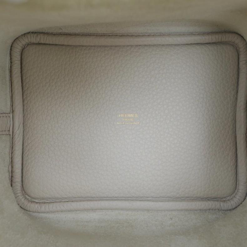 Picotin 18 菜籃子 8L冰川白 TC皮 B刻 金扣-5