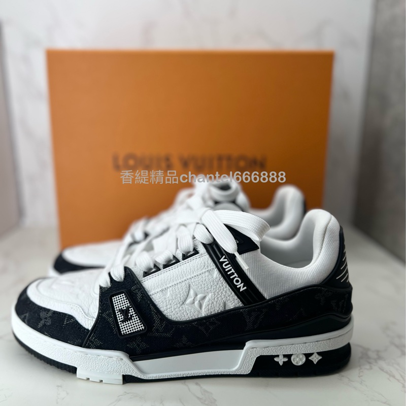 💗香緹國際精品💗 LV Trainer 黑白牛仔球鞋#王鶴棣同款 #上架即秒殺款 #全配-1