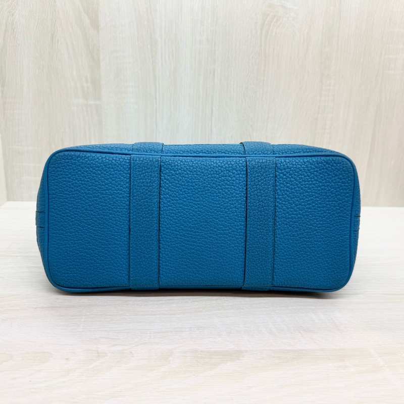 HERMES 7W伊茲密爾藍帆布銀釦Garden party 30cm-5