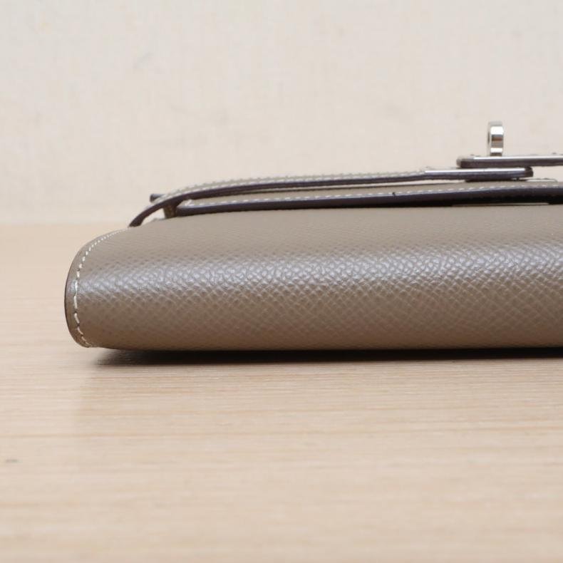 Kelly 長款錢包 18大象灰 Epsom皮 A刻 銀扣-2