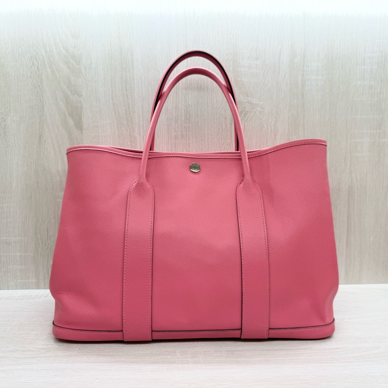 HERMES8W唇膏粉色EPSOM皮銀釦Garden Party36cm-1