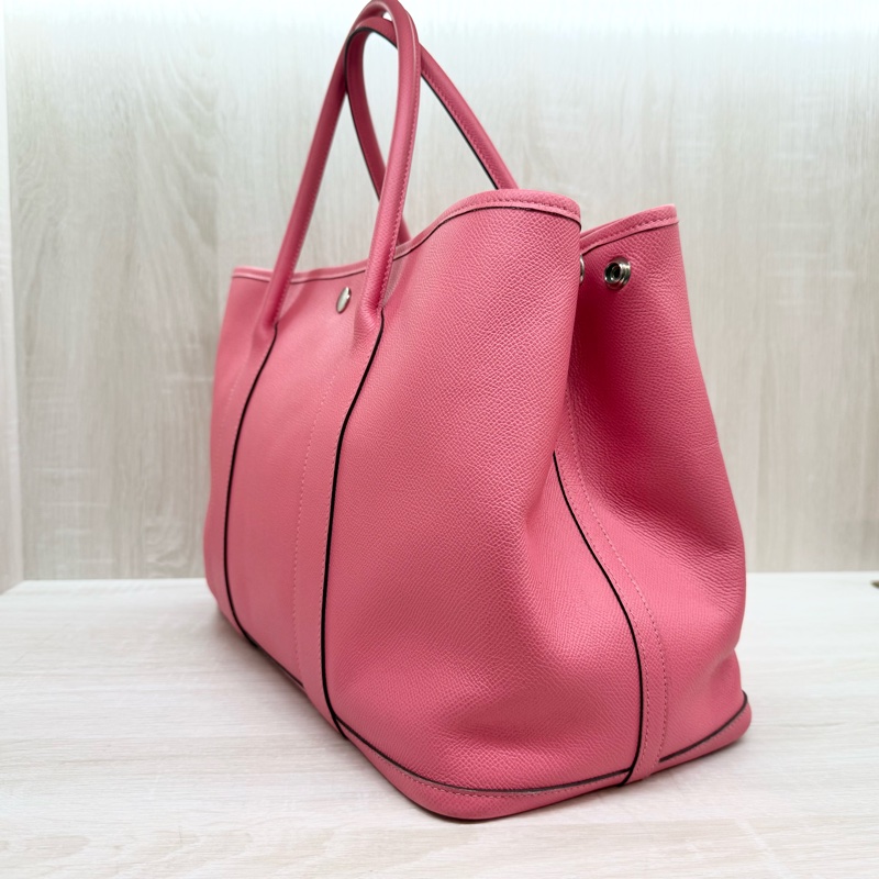 HERMES8W唇膏粉色EPSOM皮銀釦Garden Party36cm-3