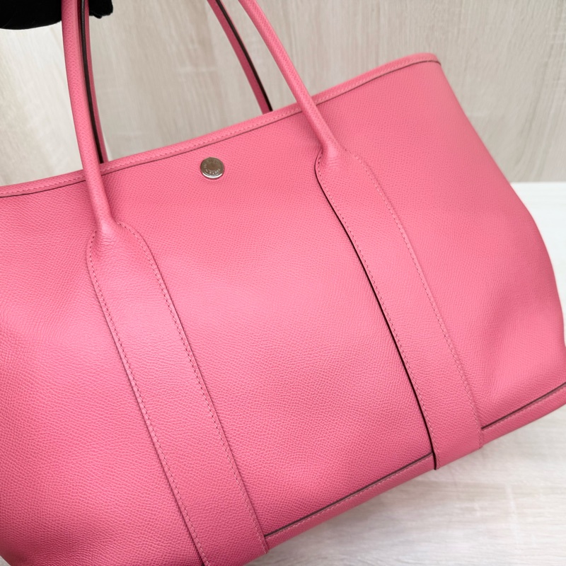 HERMES8W唇膏粉色EPSOM皮銀釦Garden Party36cm-10