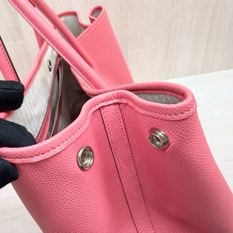 HERMES8W唇膏粉色EPSOM皮銀釦Garden Party36cm-12