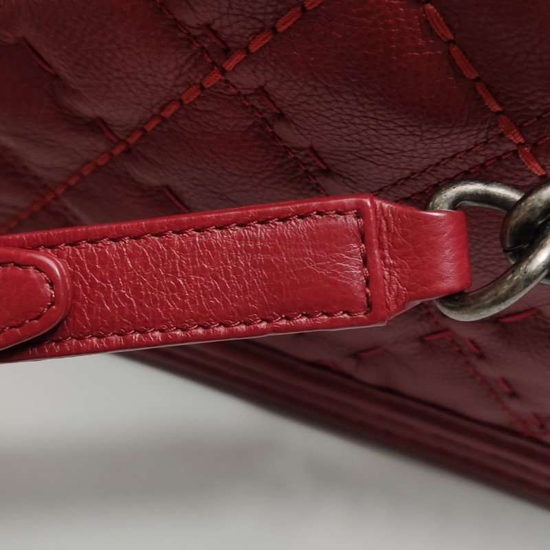 Chanel Leboy 季節限定款 大號 牛皮 明線 裝飾 方形 雙C 鎖扣 斜挎包 單肩包-11