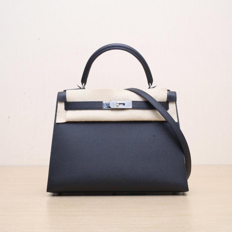 Kelly 28 89黑色 Epsom皮 B刻 銀扣-0