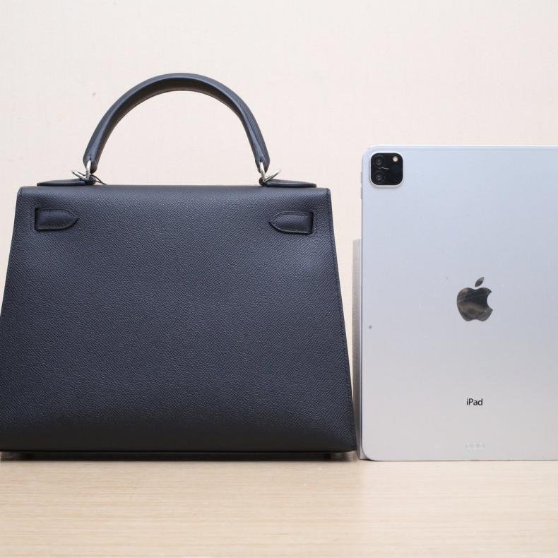 Kelly 28 89黑色 Epsom皮 B刻 銀扣-1