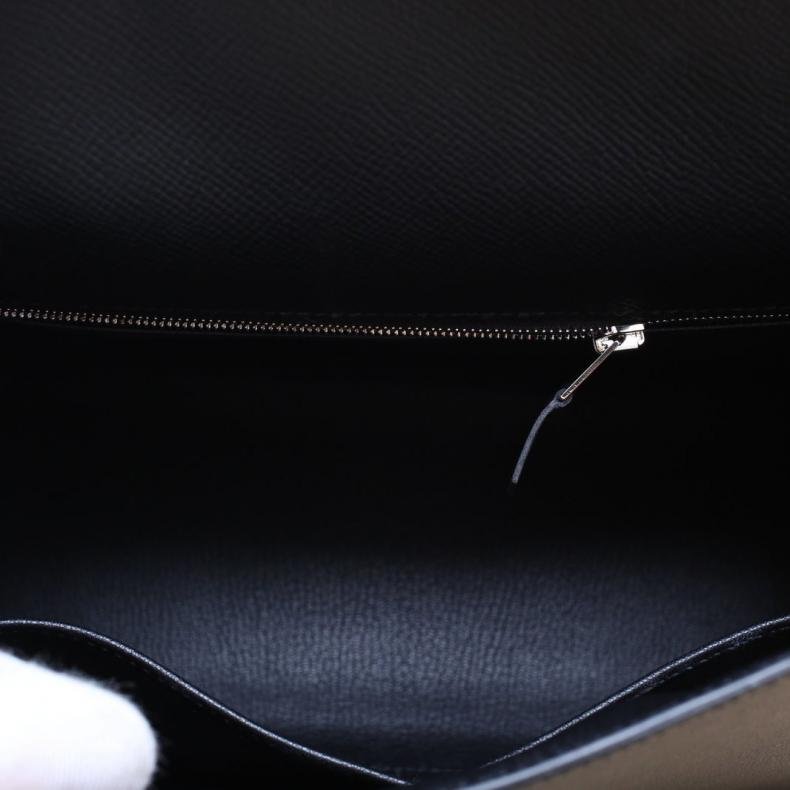 Kelly 28 89黑色 Epsom皮 B刻 銀扣-4