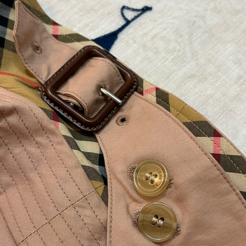 BURBERRY英國乾燥玫瑰粉超長風衣UK6-10