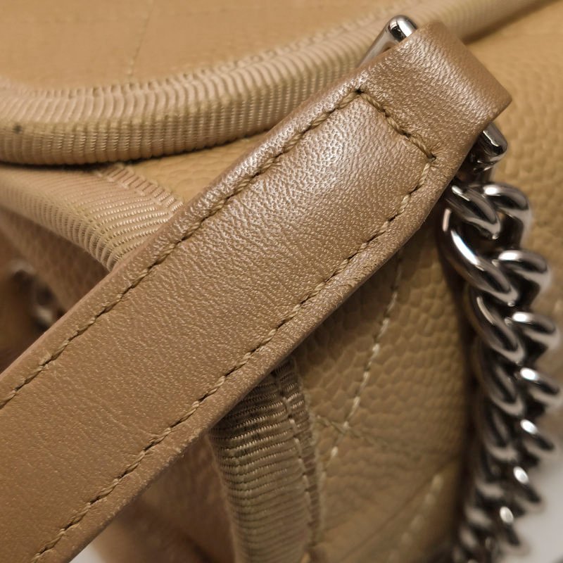 Chanel 牛皮 尼龍布 菱格 絎縫 雙C扣 翻蓋 斜背包 單肩包-10