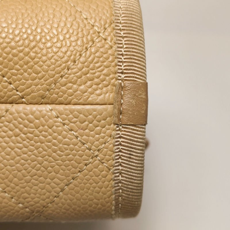 Chanel 牛皮 尼龍布 菱格 絎縫 雙C扣 翻蓋 斜背包 單肩包-14