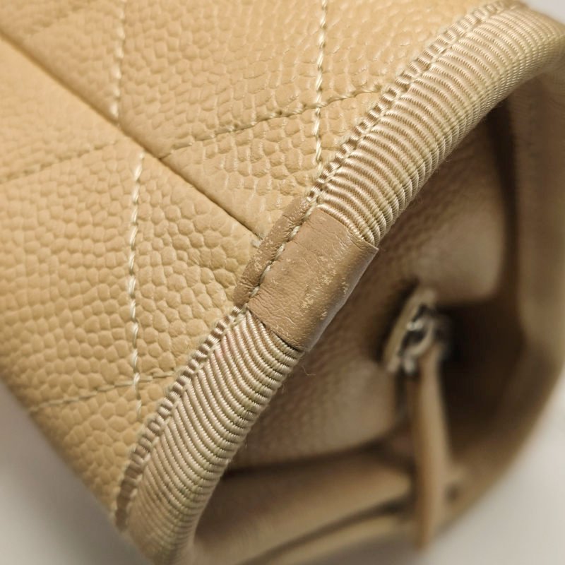 Chanel 牛皮 尼龍布 菱格 絎縫 雙C扣 翻蓋 斜背包 單肩包-15