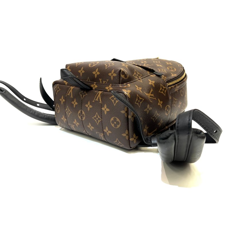 LV 原花黑牛皮Plam Sprinas PM金釦拉鍊後背包M44871-5