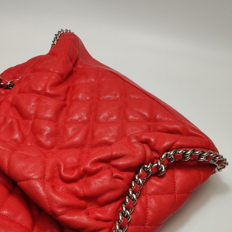 Chanel 羊皮 純色 菱格 絎縫 雙C Logo 單肩包-18