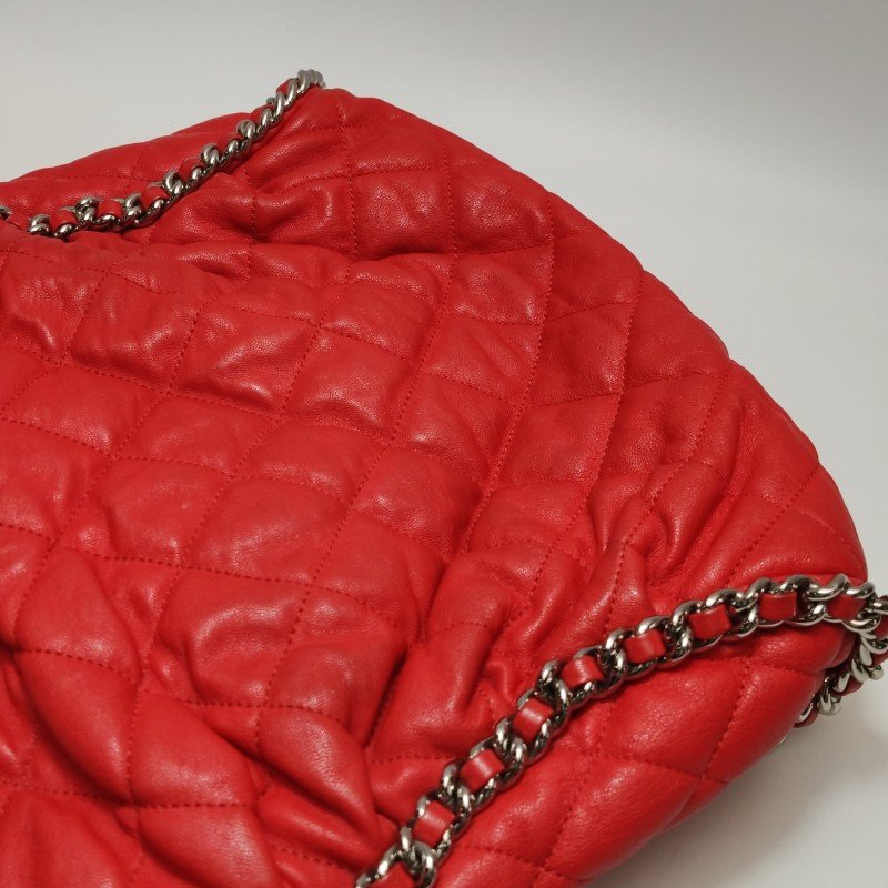 Chanel 羊皮 純色 菱格 絎縫 雙C Logo 單肩包-19