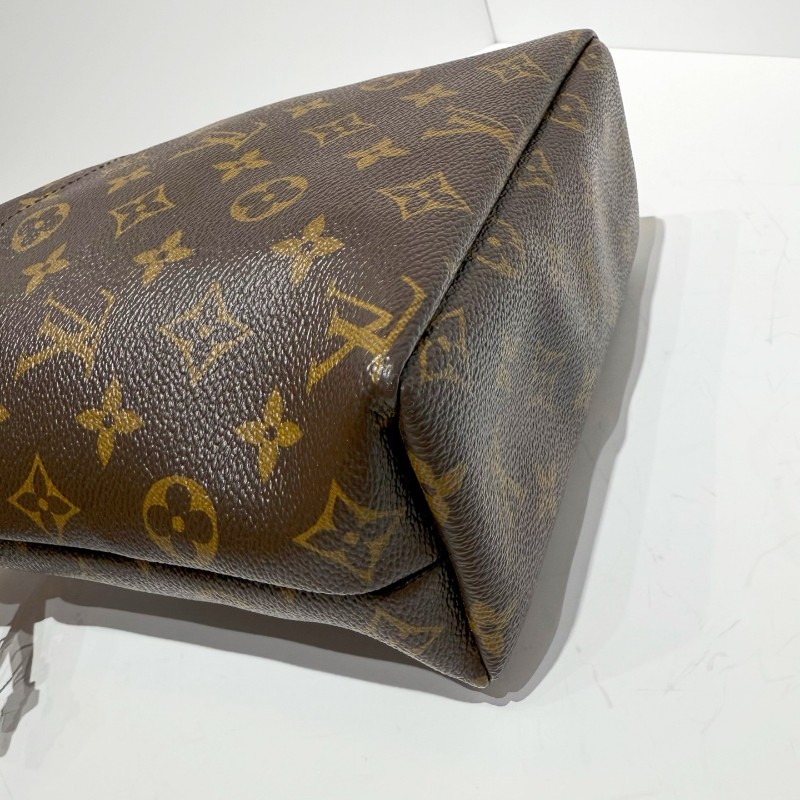 路易威登/LV 經典老花 抽繩福袋包 紅色內裡手提斜背包 後配可拆卸肩帶-6