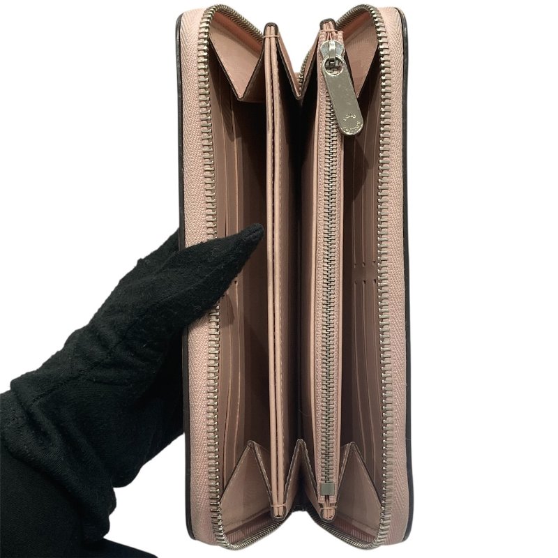 LOUIS VUITTON 路易威登 M82755 MAHINA ZIPPY 長夾 皮革 雷射老花 粉-1