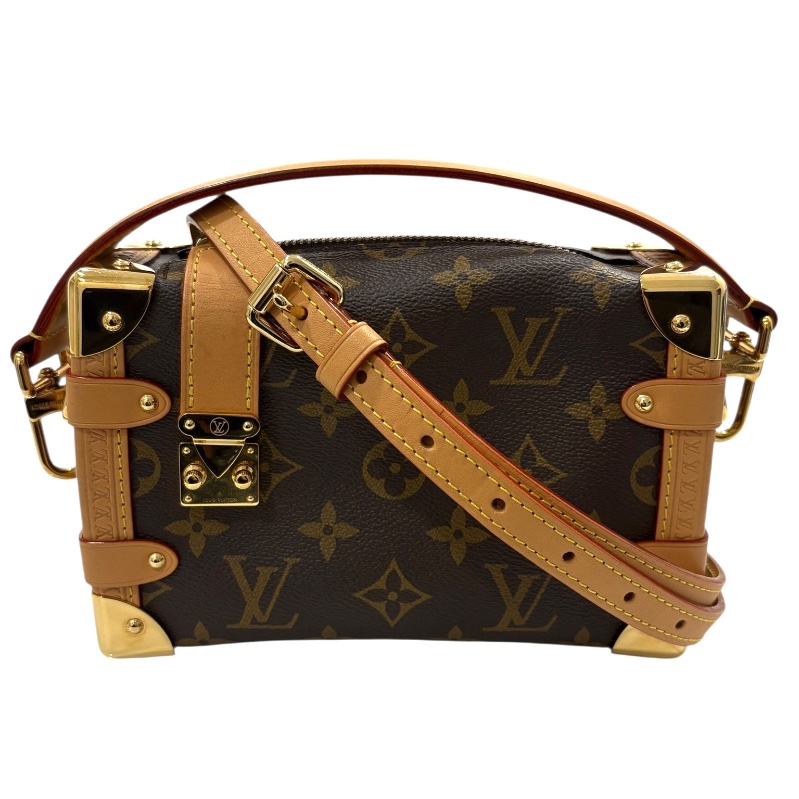 LOUIS VUITTON 路易威登 M46815 Side Trunk PM 軟箱包 老花 棕色 金釦-0