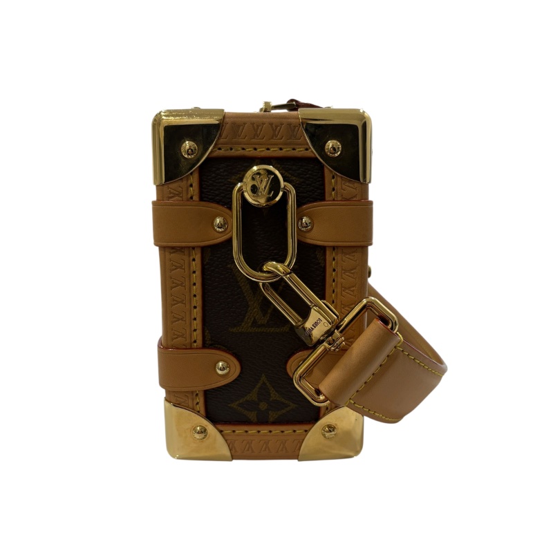 LOUIS VUITTON 路易威登 M46815 Side Trunk PM 軟箱包 老花 棕色 金釦-3