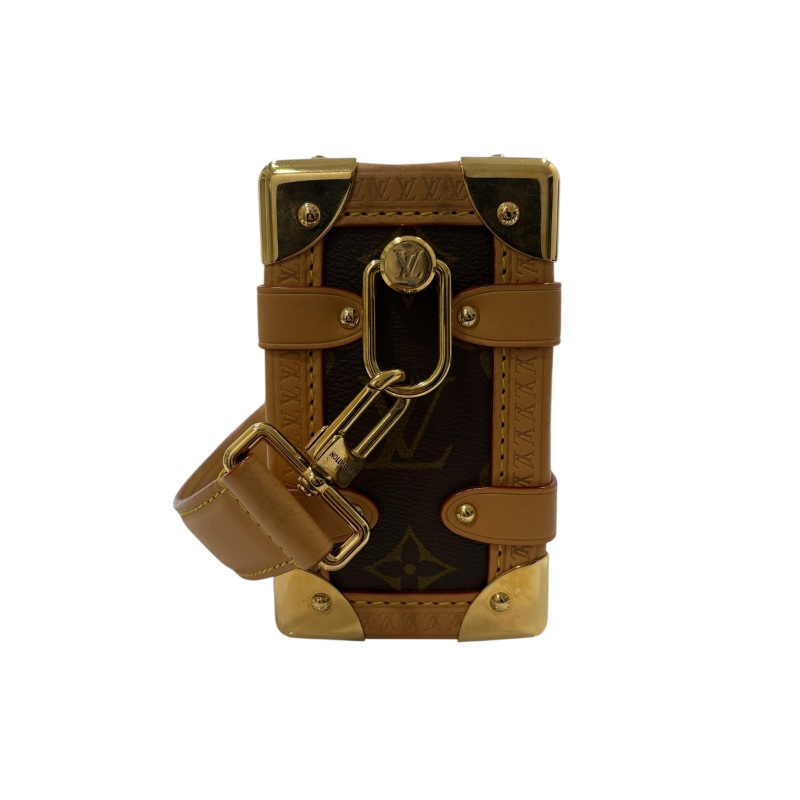 LOUIS VUITTON 路易威登 M46815 Side Trunk PM 軟箱包 老花 棕色 金釦-4