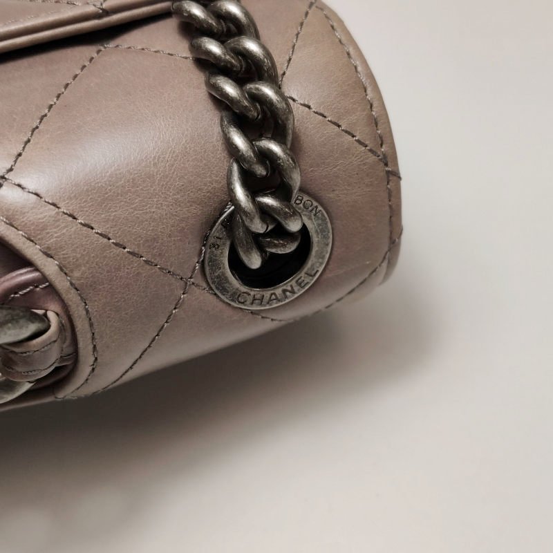 Chanel CF Bombey 孟買系列 小號 牛皮 純色 菱格 絎縫 單肩包-13