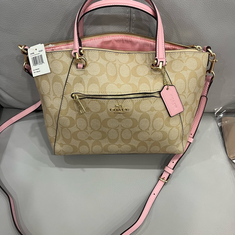 全新coach側背水餃包， F79998-1