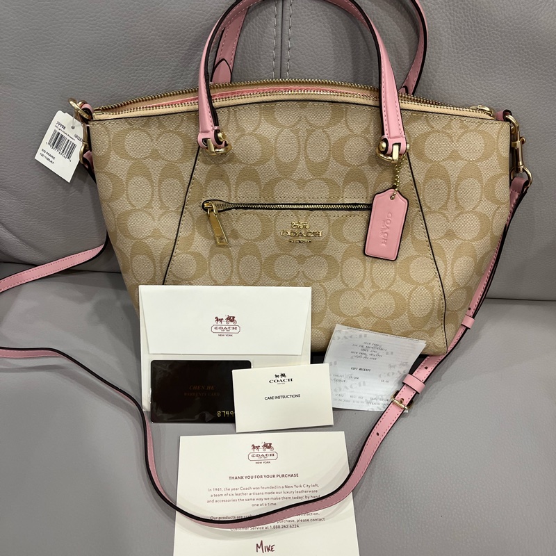 全新coach側背水餃包， F79998-2