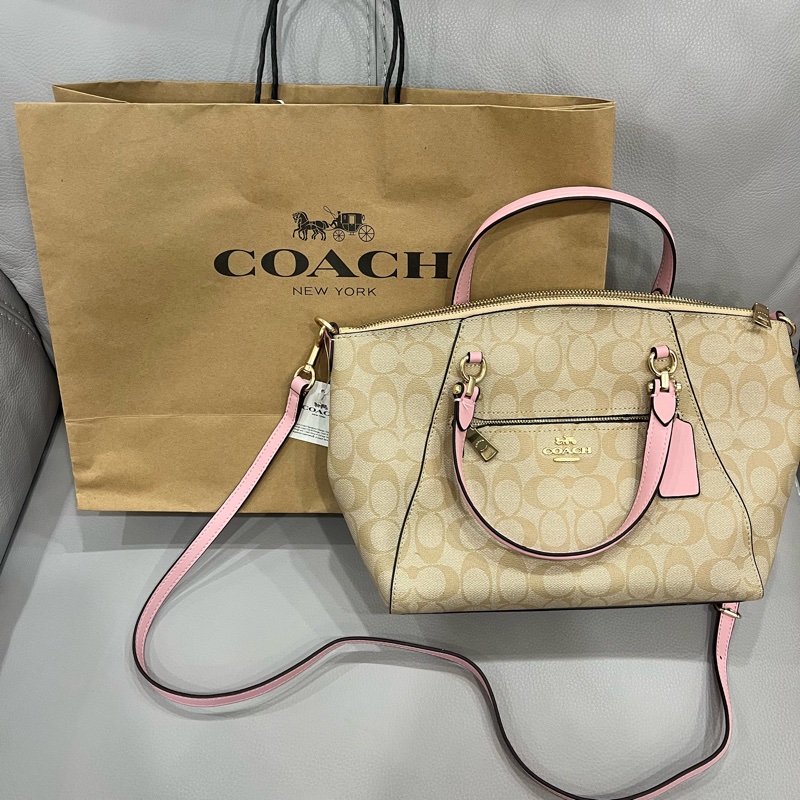 全新coach側背水餃包， F79998-8