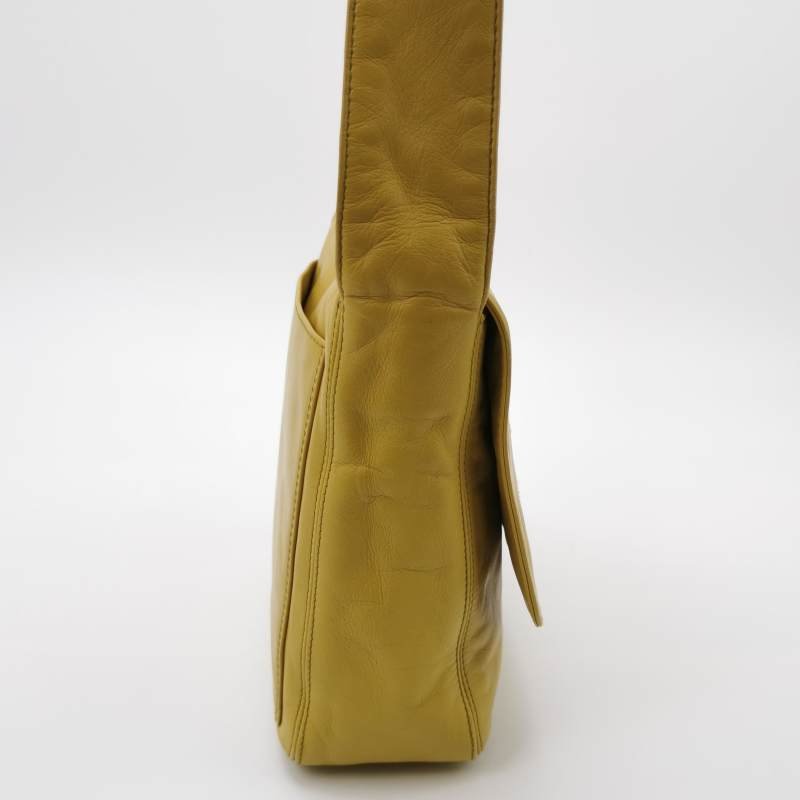 Chanel 羊皮 純色 雙C Logo 翻蓋 中古 單肩包-3