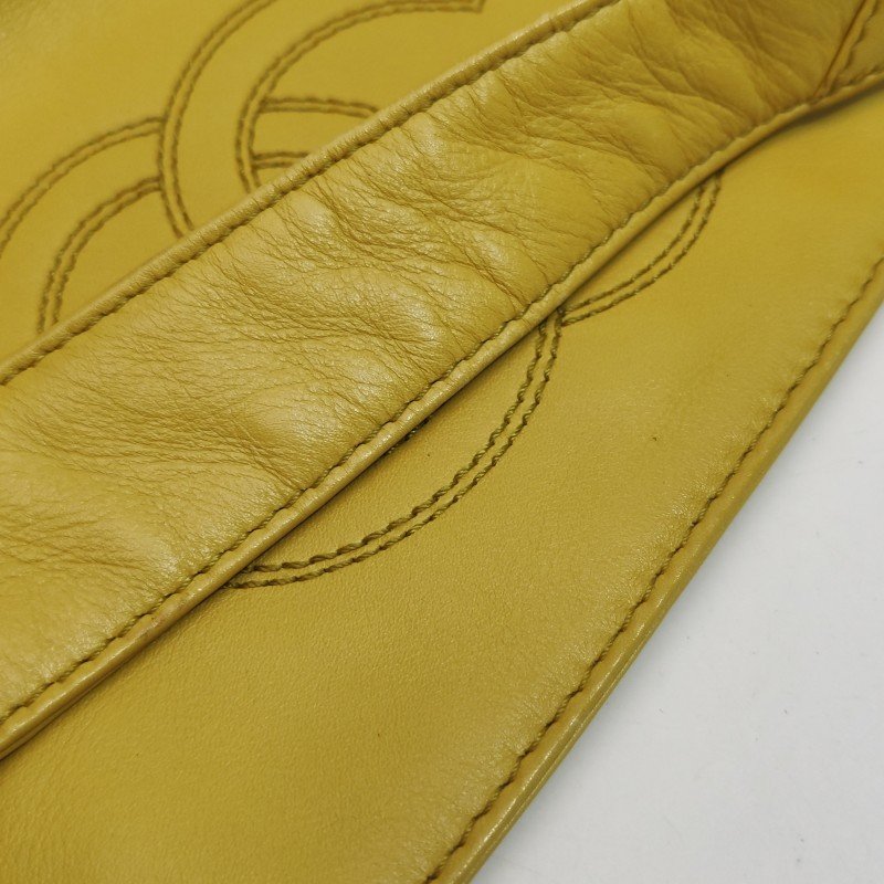 Chanel 羊皮 純色 雙C Logo 翻蓋 中古 單肩包-17