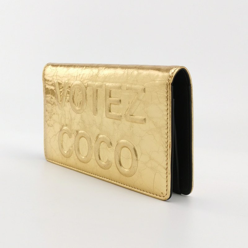 Chanel 羊皮 純色 字母 Logo 錢包-1