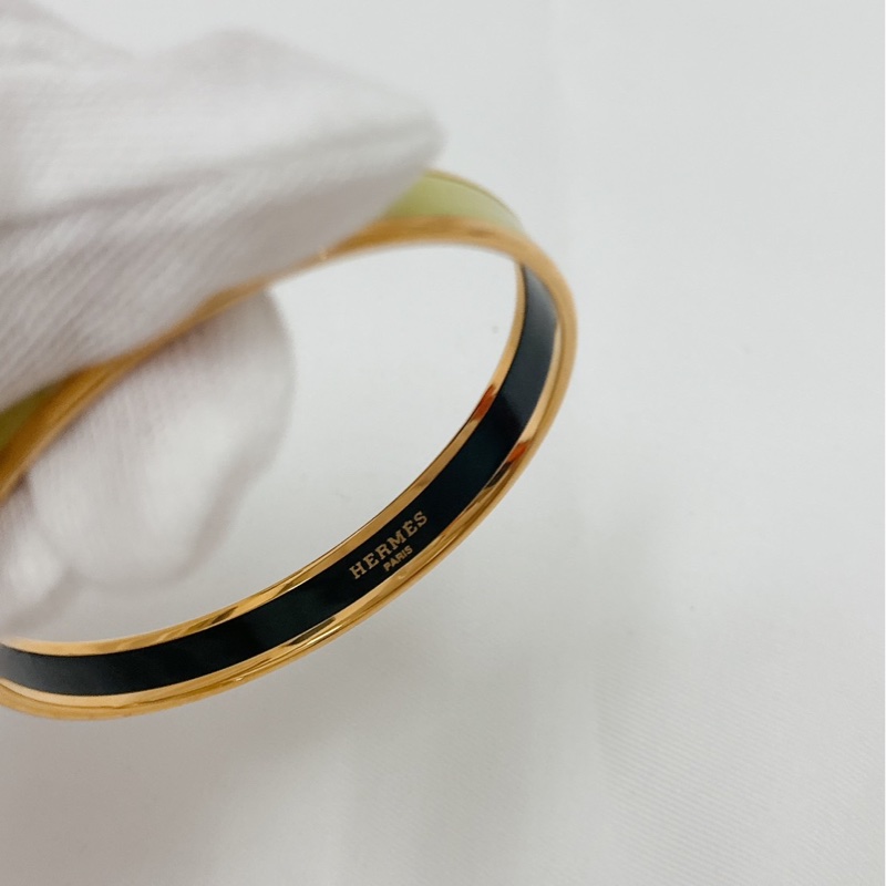 莉亞精品♡ Hermes 蘋果綠琺瑯手環 九新美品-1