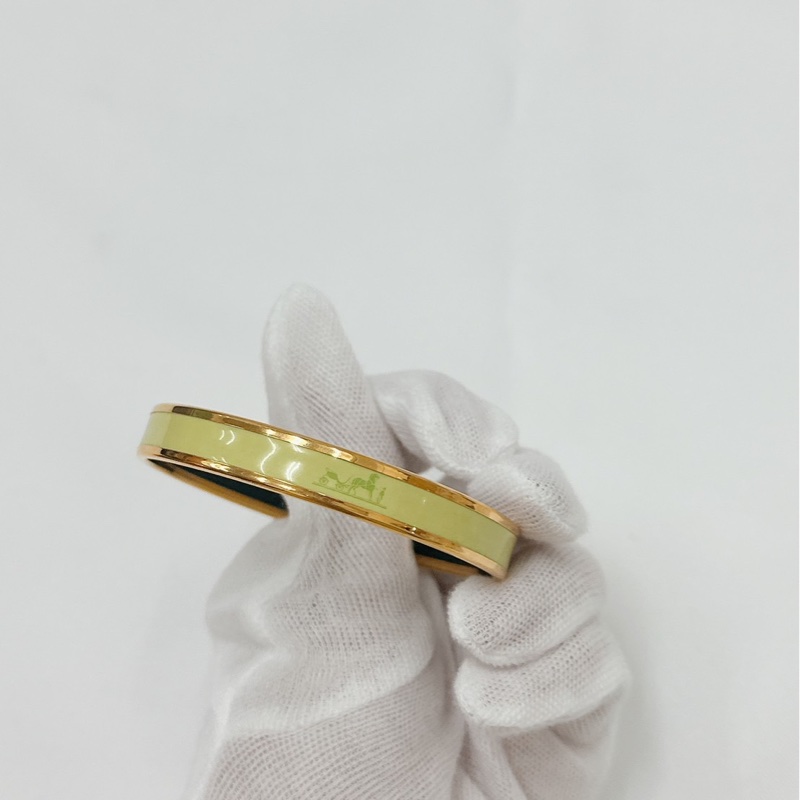 莉亞精品♡ Hermes 蘋果綠琺瑯手環 九新美品-5