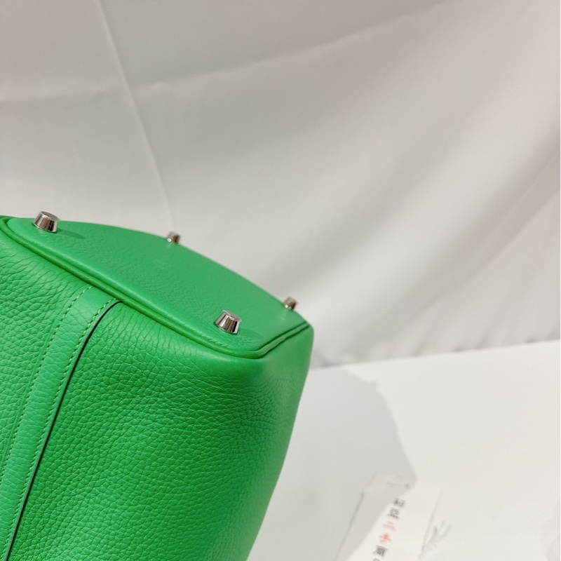 莉亞精品♡ Hermes 菜籃18綠 U刻99新美包-10