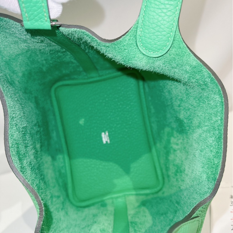 莉亞精品♡ Hermes 菜籃18綠 U刻99新美包-11