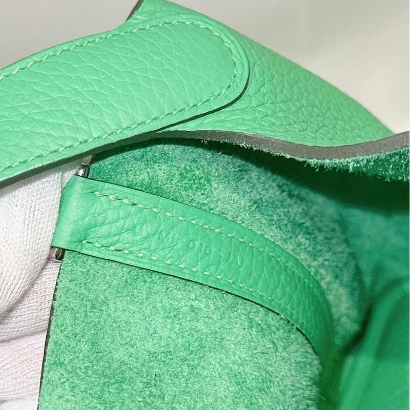 莉亞精品♡ Hermes 菜籃18綠 U刻99新美包-12