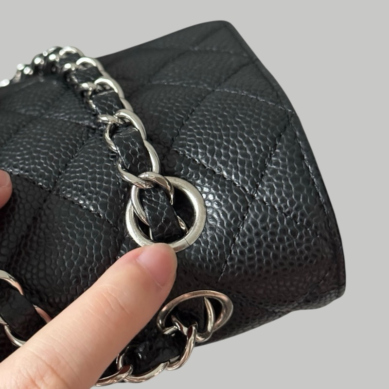 Chanel Caviar CF25 荔枝皮中號銀扣-4