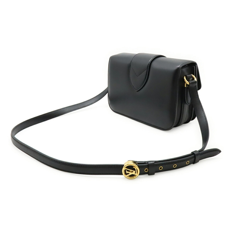 LOUIS VUITTON LV PONT 9 Pont Neuf 光滑皮革單肩包，Noir，黑色，M55948-2