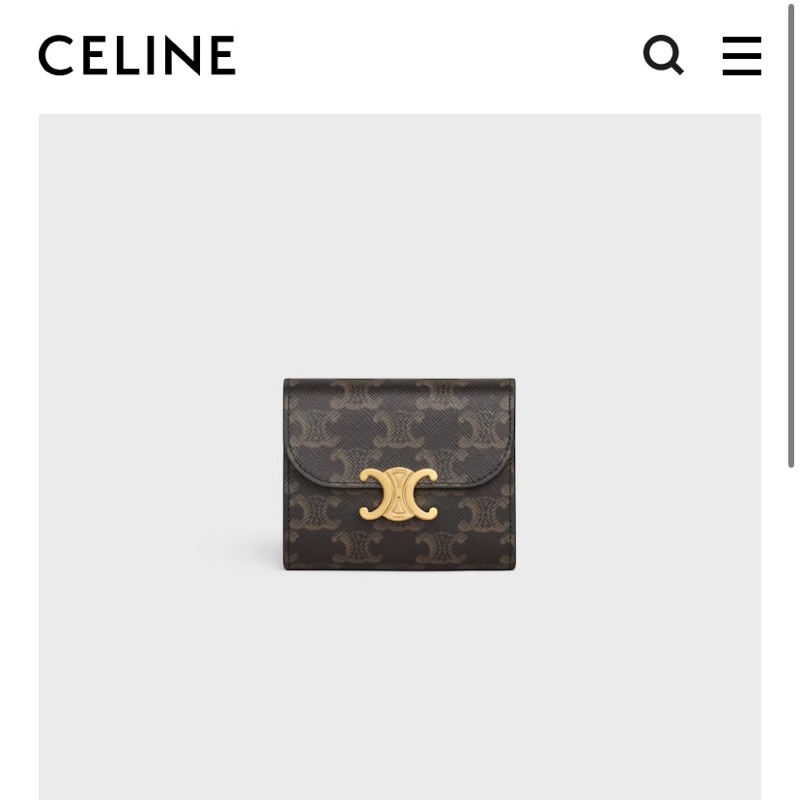 Celine TRIOMPHE標誌印花小號翻蓋錢包-0