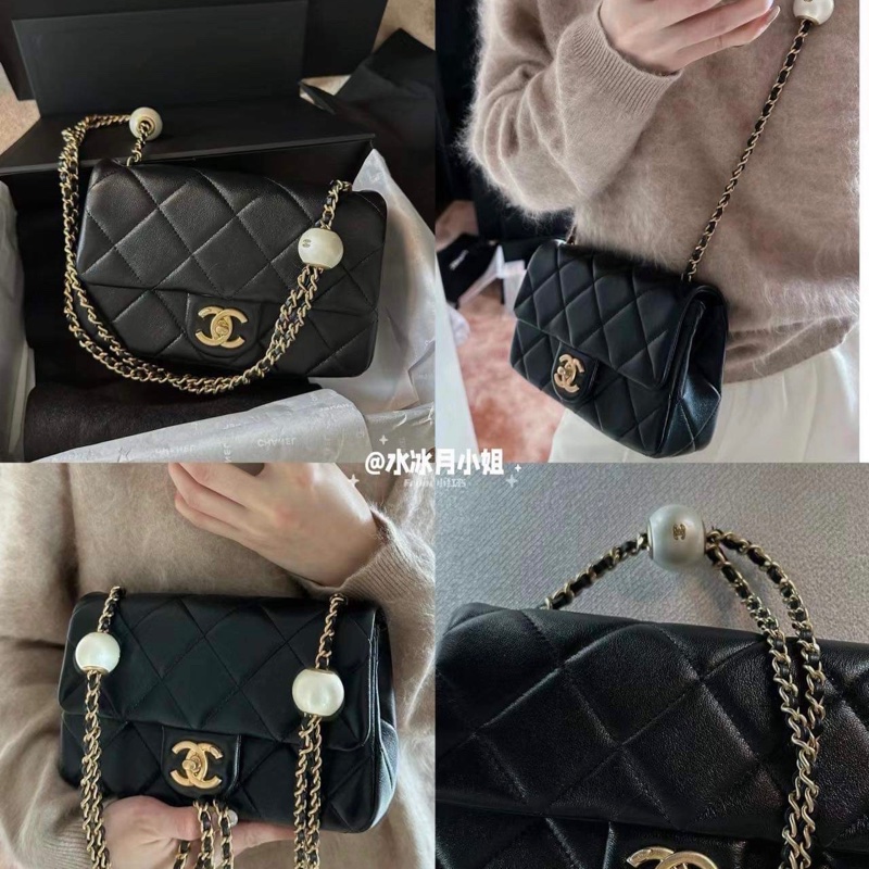 「M.Y精品」 Chanel 小香 鑲嵌珍珠調節釦 湯圓調節釦 cf20 coco20 金球大mini-3